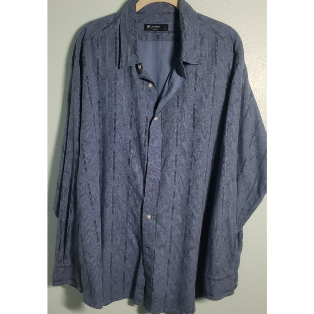 Daniel Cremieux Classics Long Sleeve Shirt Blue Paisley Men's XXL Lightweight